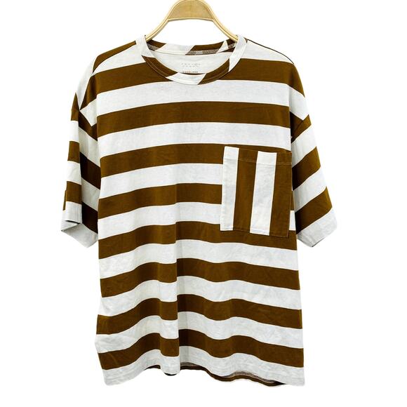 everlane burnt orange striped tee unisex - Picture 2 of 5